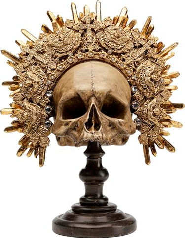 Kare Design Deko Objekt King Skull, Totenkopf-Skulptur, Antiquitäten-Stil, Schwarz, Artikelhöhe 48,5cm im Sale